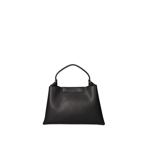 Viola Castellani VC220722723FBG-Nero by Jag Couture London and New York, close-up of the black handbag with textured leather and gold-tone hardware.