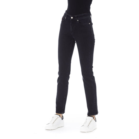 Baldinini Trend T9916_ALBA_Nero black leather shoes by Jag Couture London - New York with sleek design and polished finish