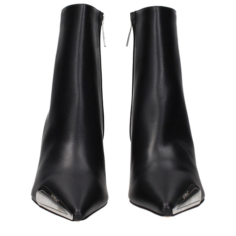 Black Leather Ankle Boots