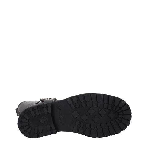 Black Leather Flat Boots
