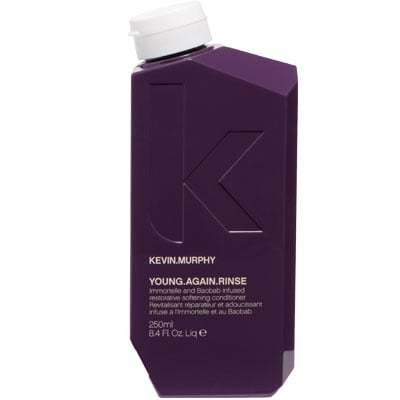 Kevin Murphy Young Again Rinse conditioner bottle, 250ml, with sleek packaging, designed for anti-aging hair care.