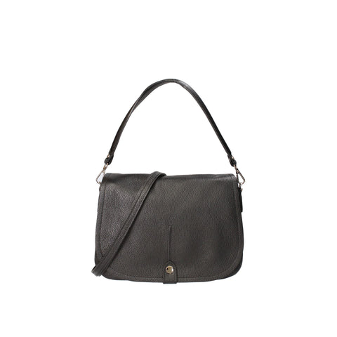 Jag Couture London black Viola Castellani VC220713923FBG-D28_NERO handbag with sleek leather finish and silver hardware.
