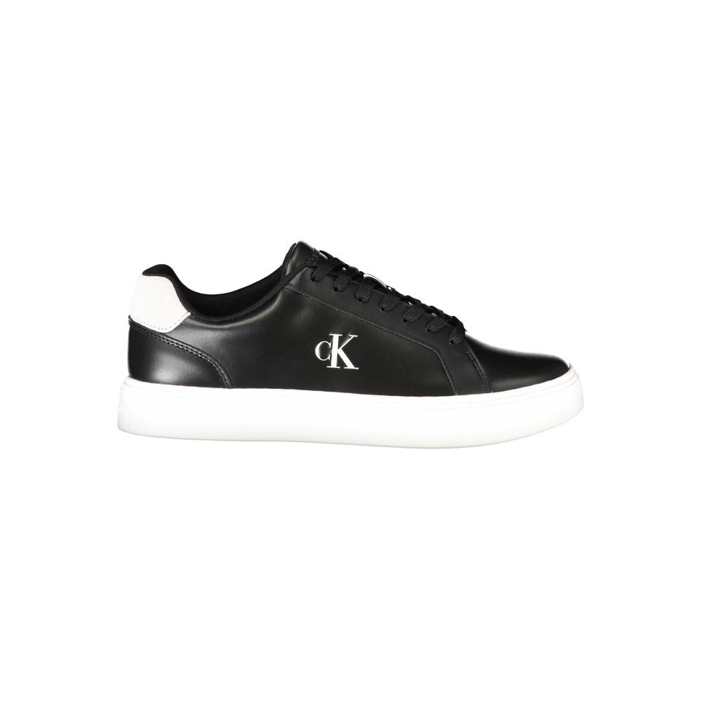 Black Polyurethane Men Sneaker