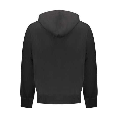 Black Cotton Men Sweatshirt