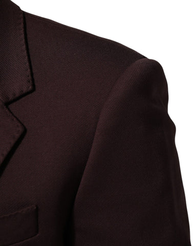Maroon Cotton 2 Buttons Suit Jacket Blazer