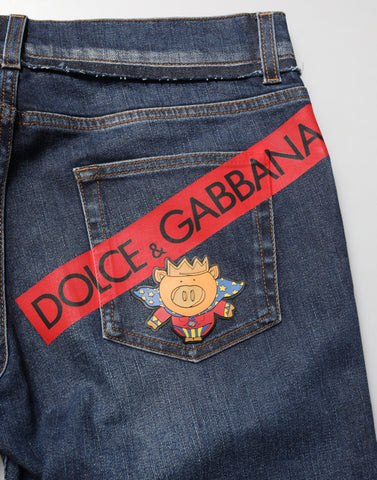 Blue Cotton Stretch Skinny Men Denim Jeans