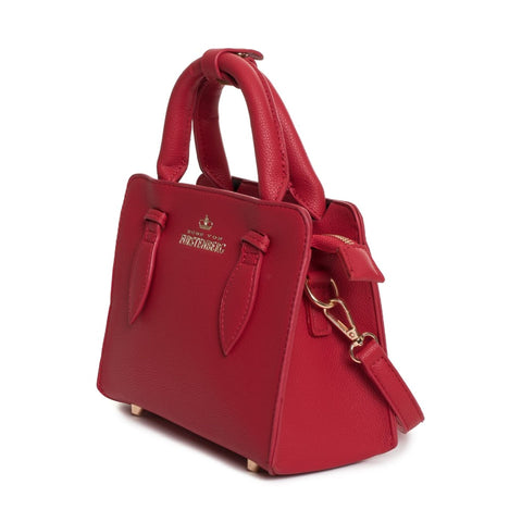 Egon Von Furstenberg handbag by Jag Couture London - New York, black leather with elegant gold-tone hardware and structured design.