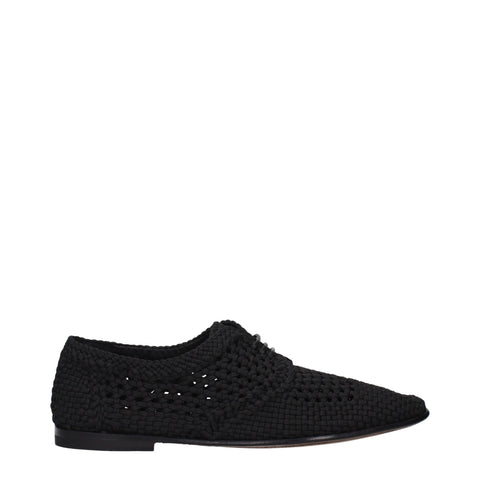 Black Fabric Oxfords And Derbies