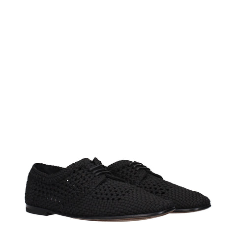Black Fabric Oxfords And Derbies