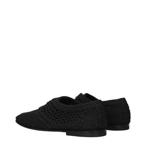 Black Fabric Oxfords And Derbies