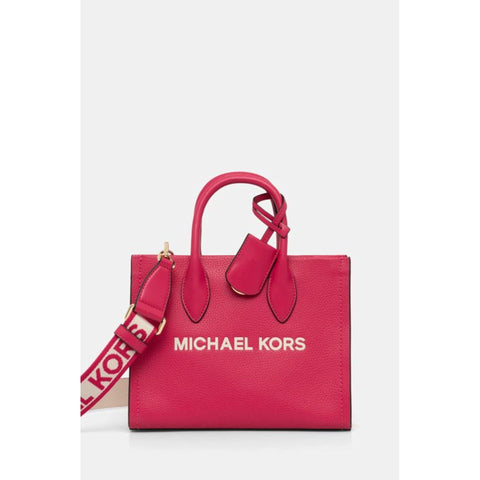 Pink Michael Kors 35S4G7ZC5L handbag with gold hardware, featuring a structured design and top handle.