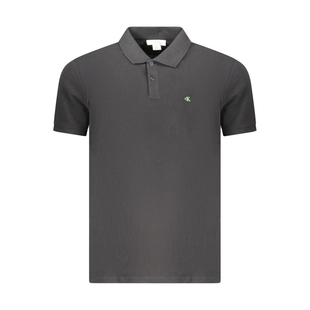Black Cotton Men Polo