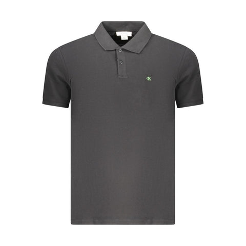 Black Cotton Men Polo