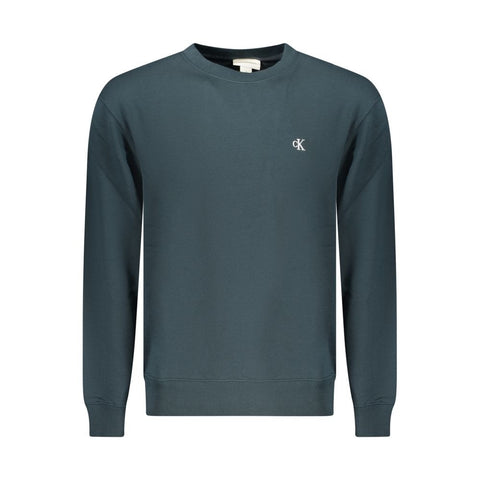 Blue Cotton Men Sweatshirt
