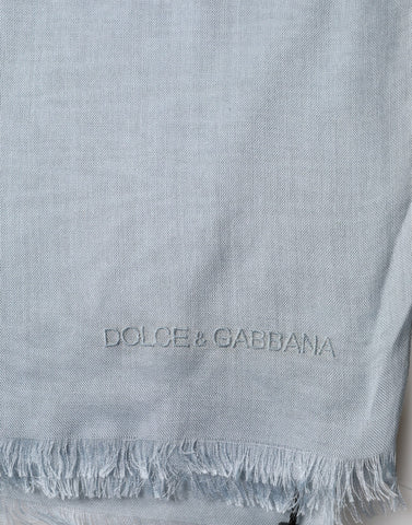 Light Blue Cashmere Knitted Shawl