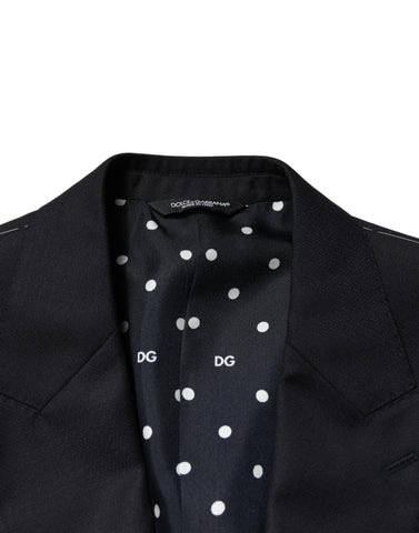 Dark Blue Wool Single Breasted Men 2 Piece Suit