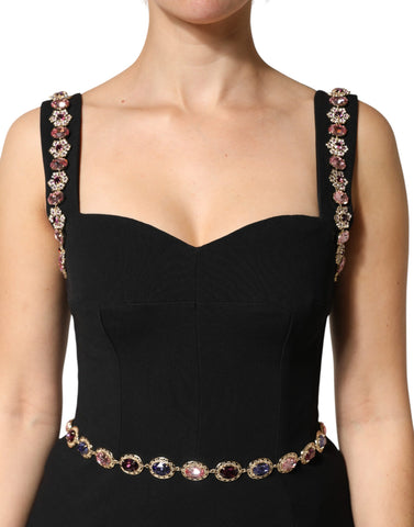Black Embellished Sheath MermaidGown Dress