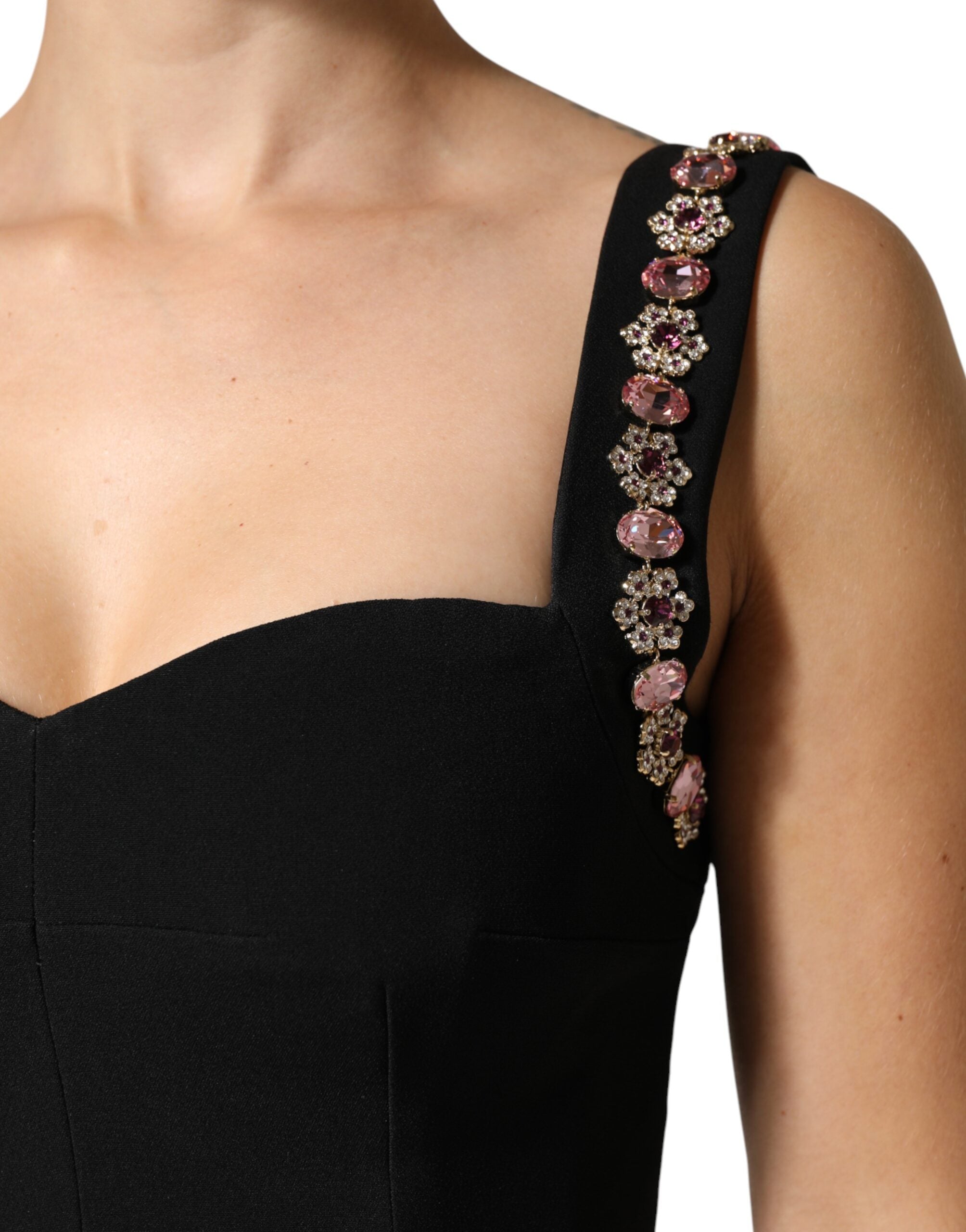 Black Embellished Sheath MermaidGown Dress