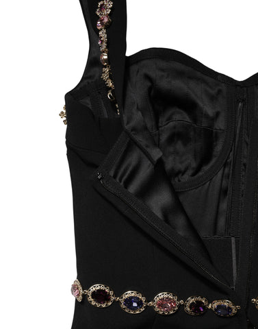 Black Embellished Sheath MermaidGown Dress