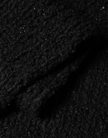 Black Wool Fringes Neck Wrap Foulard Scarf