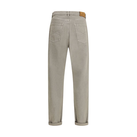 Bicolor Cotton Straight-Leg Jeans