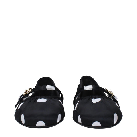 Black Fabric Ballet Flats