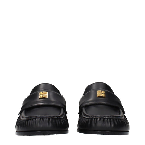 Black Leather Slip-On Loafers