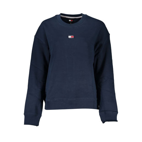 Blue Cotton Women Sweatshirt