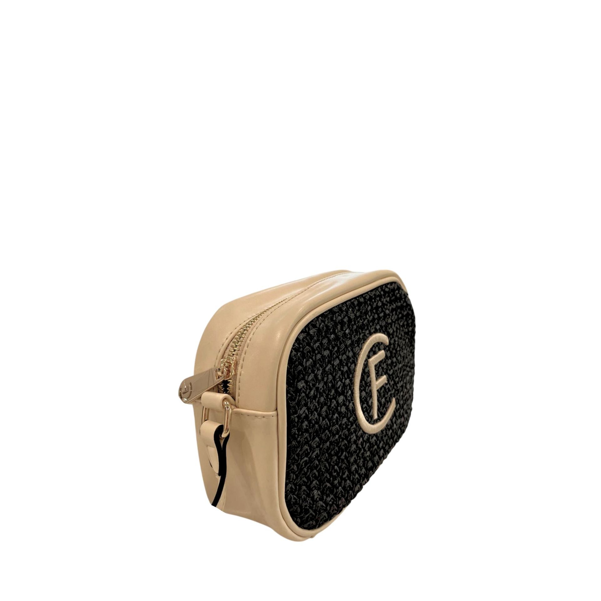 Cristinaeffe CF22702 black handbag by Jag Couture London New York, featuring sleek design and gold-tone hardware.