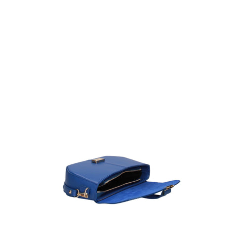 Jag Couture London Blueette Roberta Rossi RR220722923FBG-L115 handbag with blue textured leather and silver hardware.