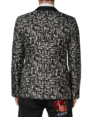 Black Jazz Club Silk Single Breasted Blazer
