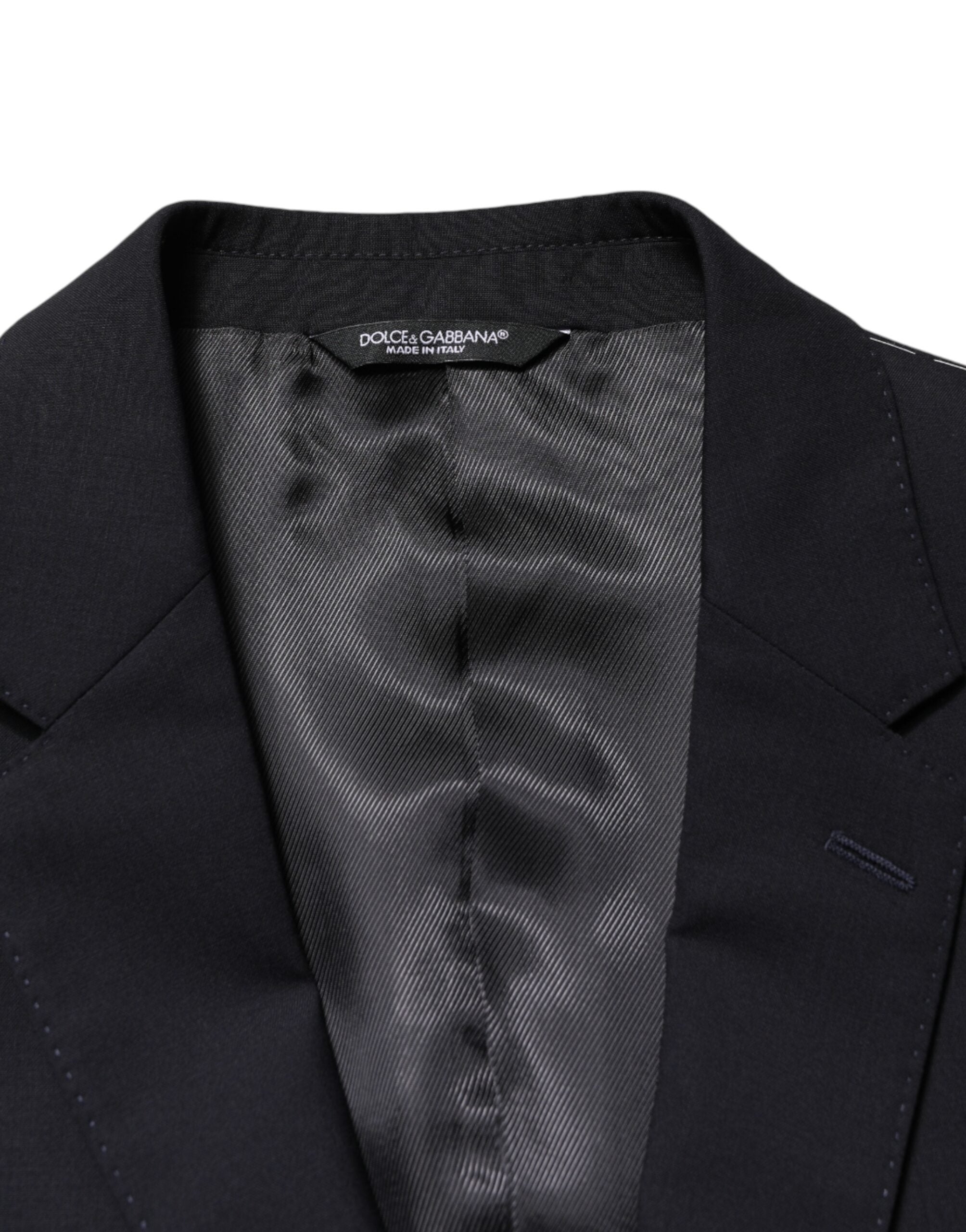 Dark Blue Wool Single Breasted 2 Button Blazer