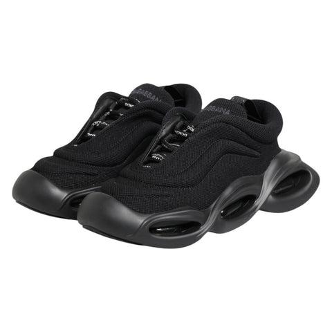 Black Slip On Low Top Wave Sneakers Shoes