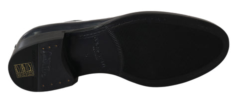 Blue leather Derby dress shoes by Dolce & Gabbana, sleek formal footwear with polished finish and classic design.