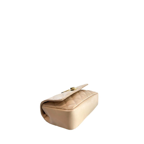 Baldinini Trend SC1418 LUCCA beige leather loafers with sleek design, displayed on a neutral background.