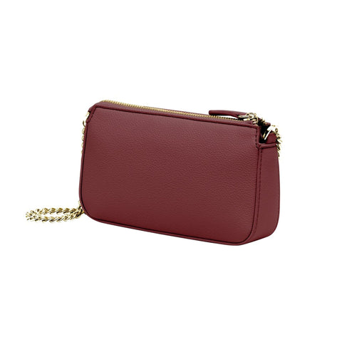 Cavalli Class X073_CCHB00192200-BARI burgundy handbag by Jag Couture London - New York, with sleek leather design and silver hardware