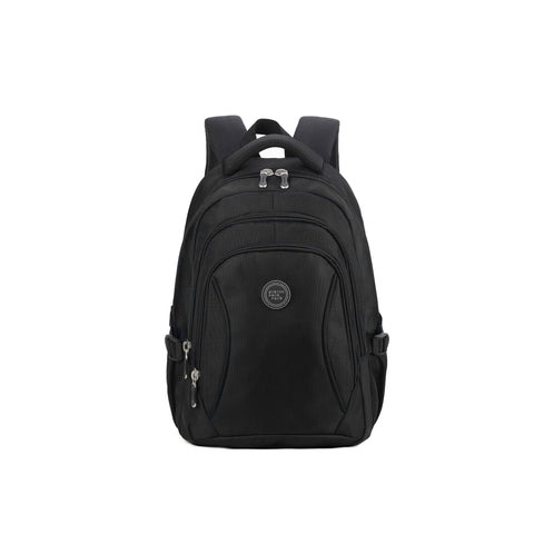 Jag Couture London - New York Aoking HN2071 black handbag with sleek design and sturdy handles, displayed on a white background.