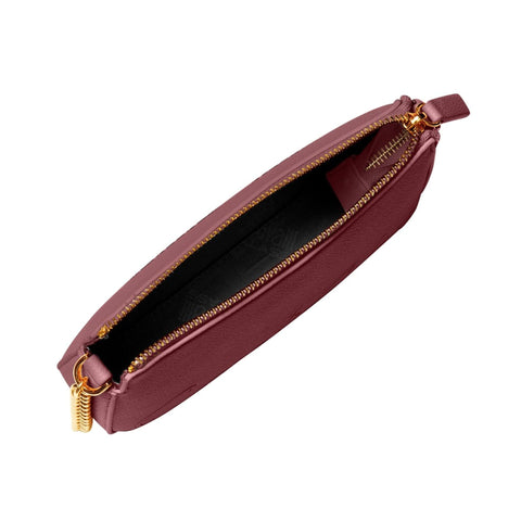 Cavalli Class burgundy handbag by Jag Couture London-New York, featuring smooth leather and gold-tone hardware.