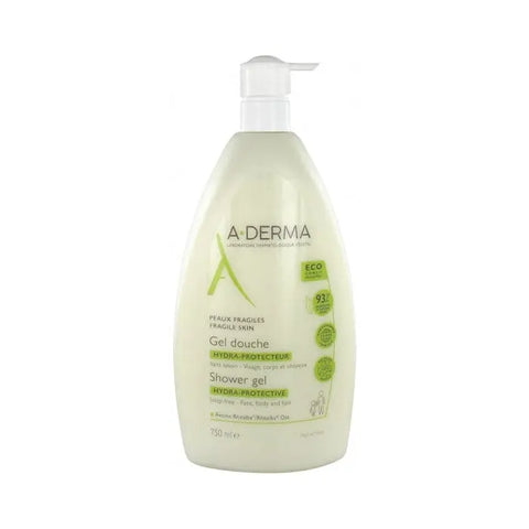 A-Derma Atopic Skin Bath Gel in 750ml bottle with label, designed for sensitive skin, by Jag Couture London New York.