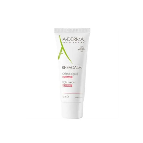 A-Derma Rheacalm Light Cream 40ml jar, gentle skincare product in a sleek container, suitable for sensitive skin.