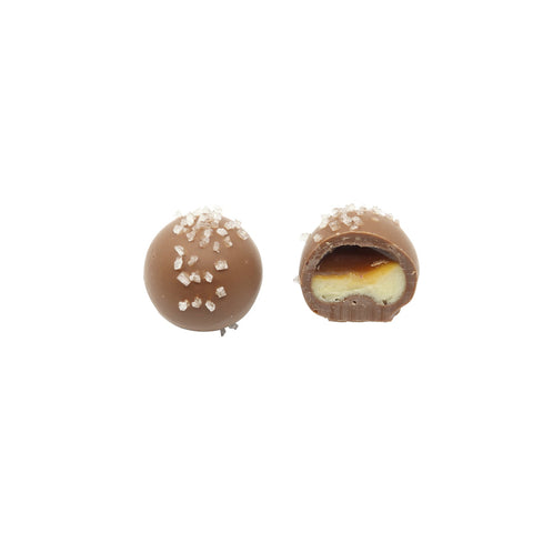 Milk chocolate enrobed crème brûlée cream with caramel, 13g by Jag Couture London - New York, shown in the image.