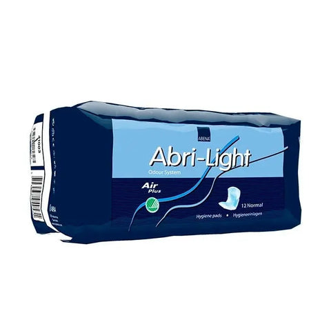 Abena Abri-Light Normal 12U incontinence pads with discreet design, branded by Jag Couture London New York, shown in the image.