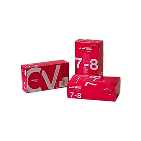 Large Achen vinyl gloves by Jag Couture London New York, 100-pack, showing clear, flexible disposable gloves on a clean surface.