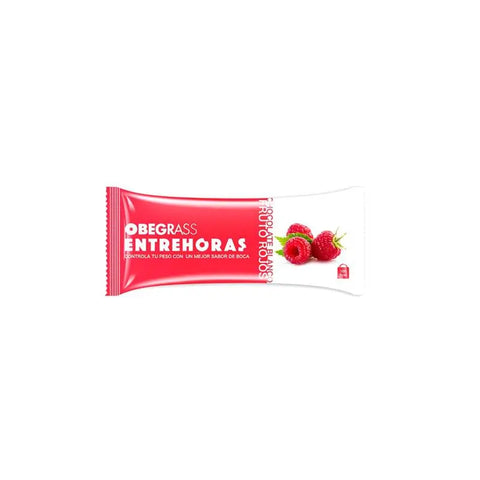 Actafarma Obegrass chocolate blanco y frutos rojos barrita entrehoras, 30g, from Jag Couture London New York.