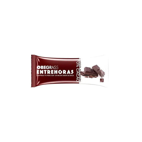 Actafarma Obegrass chocolate negro barrita entrehoras with 50% cacao, 30g, by Jag Couture London New York.