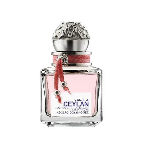 Adolfo Dominguez Viaje a Ceylan Eau de Toilette spray 100ml, featuring elegant packaging and a luxurious fragrance presentation.