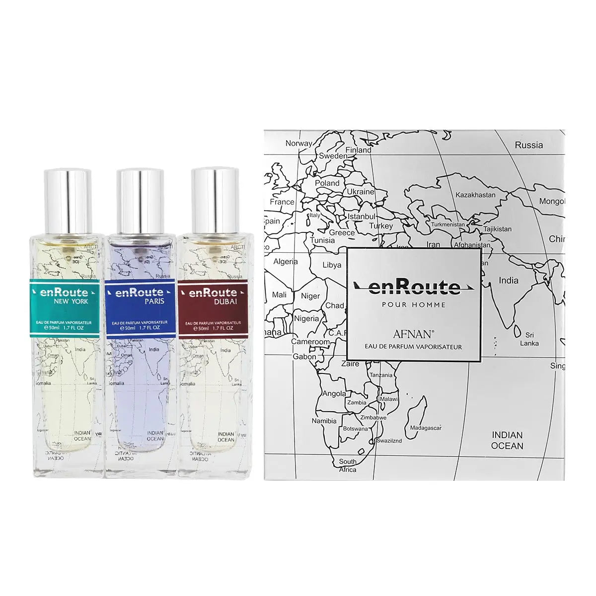 Afnan Enroute Eau De Parfum Pour Homme New York 50ml Eau De Parfum 50ml Paris Eau De Parfum 50mldubai Jag Couture London - New York