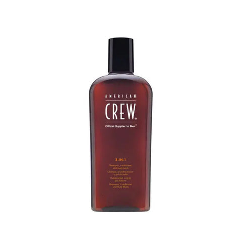 American Crew 3-in-1 250ml bottle, versatile hair and body product from Jag Couture London New York.