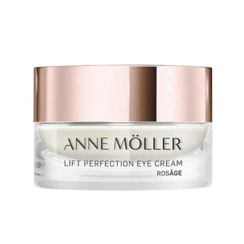 Anne Möller Rosâge Lift Perfection Eye Cream in 15ml jar, featuring elegant packaging with the product label visible.