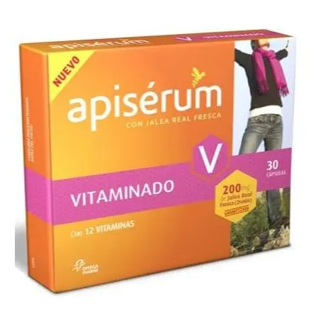 Apisérum Apiserum Vitamin supplement capsules by Jag Couture London and New York, showing a bottle of 30 vitamin capsules.
